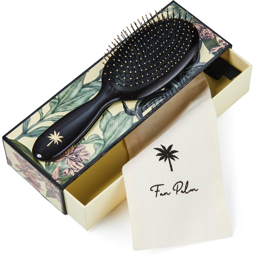 Fan Palm Wet Hair Brush - Octopus, Black with Glitter - Image 2