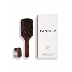 Fan Palm Beech Wood Boar+Nylon Ebony Brown