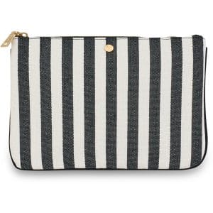 Fan Palm Beauty Bag Clutch- Cotton Stripe