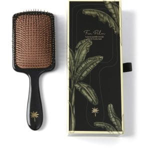 Fan Palm Paddle Wet Brush- Big Star, Black with Glitter